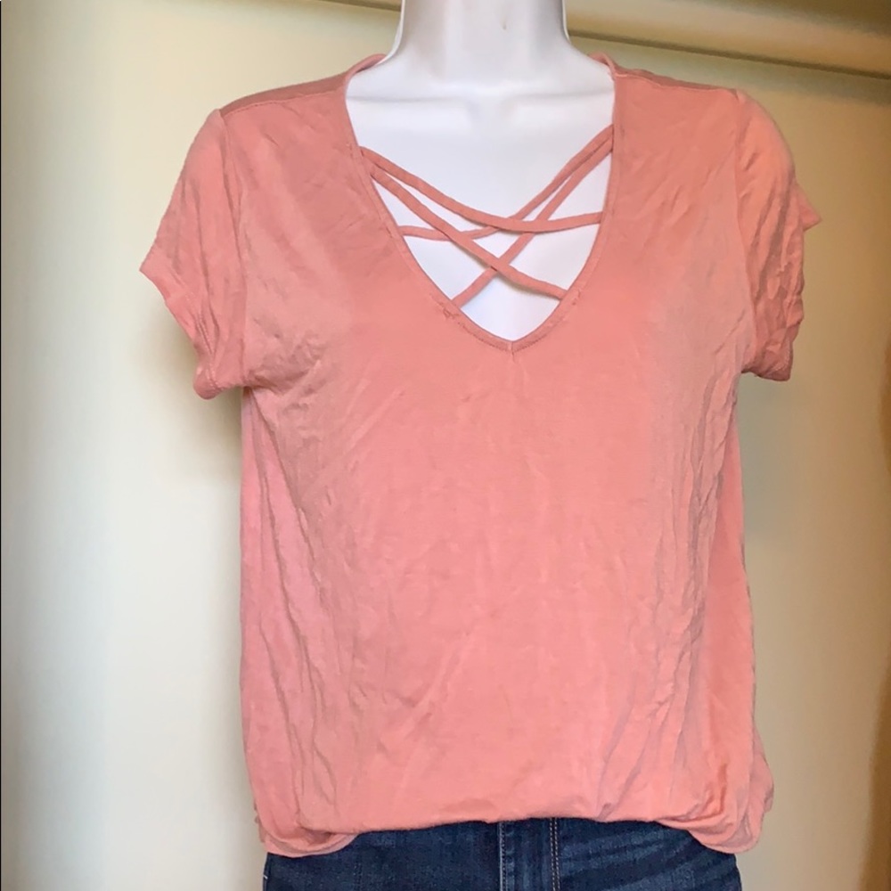 Simple rope front T-shirt